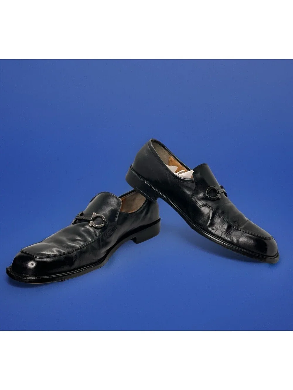 Salvatore Ferragamo Black Leather Horsebit Loafers – Made in Italy – Size 12D